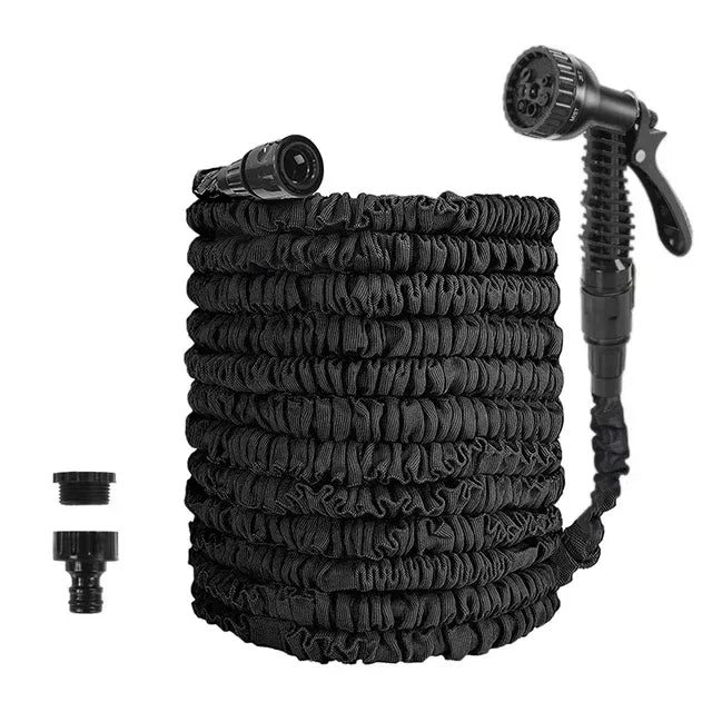 Expandable High-Pressure Garden Hose with Spray Gun