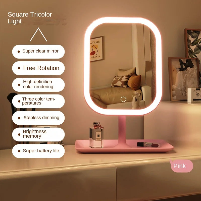 LED Makeup Mirror with 3 Color Light – Touch Control