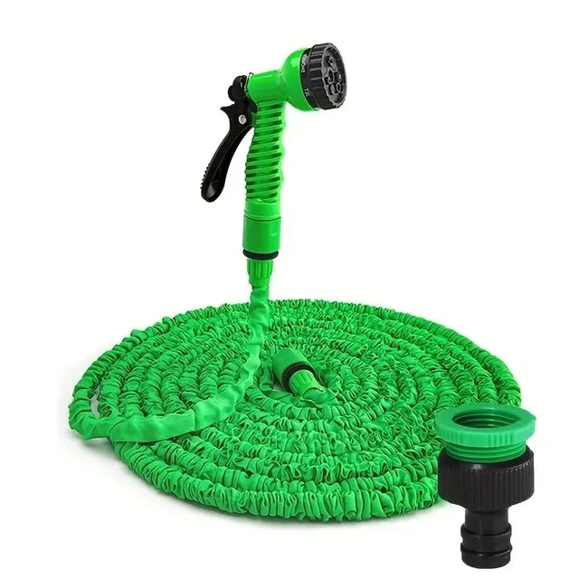 Expandable High-Pressure Garden Hose with Spray Gun